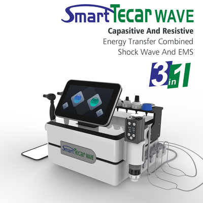 3台スポーツの傷害およびセルライトの効果のボディ物理療法のための1台のTecarのDiathermy EMSの衝撃波機械に付き