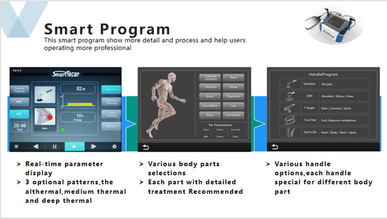 倍80MMのハンドルが付いている10.0のボディ マッサージRF Tecar療法機械